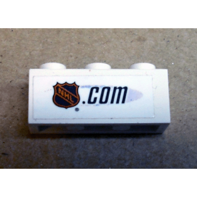white brick 1 x 3 with nhl.com pattern sticker - set 3578