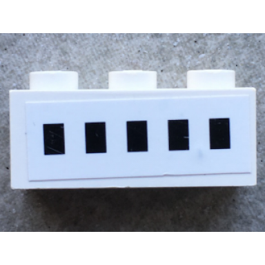 white brick 1 x 3 with 5 windows pattern sticker - set 1660