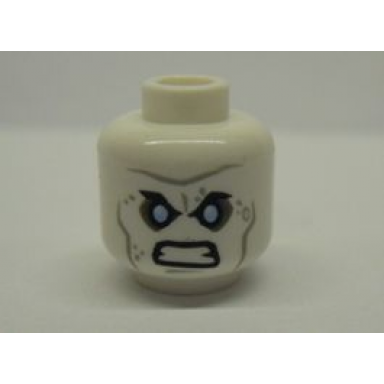 white minifigure head male angry black eyebrows blue eyes wrinkles pattern mr freeze