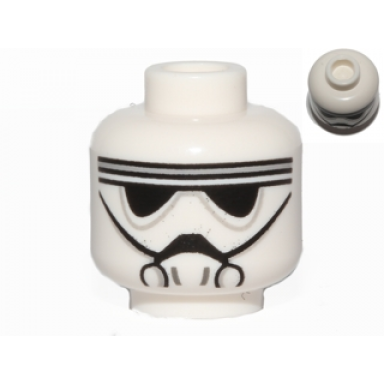white minifigure head alien with black goggles and breathing mask pattern sw imperial driver pilot