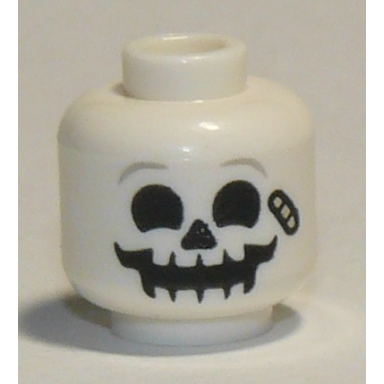 white minifigure head skull light bluish gray eyebrows and bandage pattern