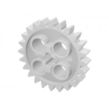white technic gear 24 tooth with 1 axle hole