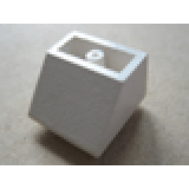 white slope inverted 45 2 x 2 with solid round bottom tube
