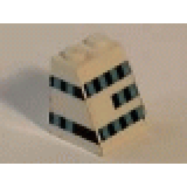 white slope 65 2 x 2 x 2 without bottom tube with ferry windows pattern right stickers - set 1554