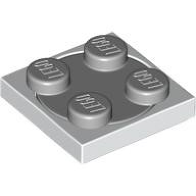 white turntable 2 x 2 plate with light bluish gray top 3680 3679