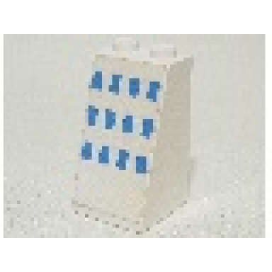 white slope 75 2 x 2 x 3 - hollow studs with 12 blue rectangles ferry windows pattern sticker - set 1656-2