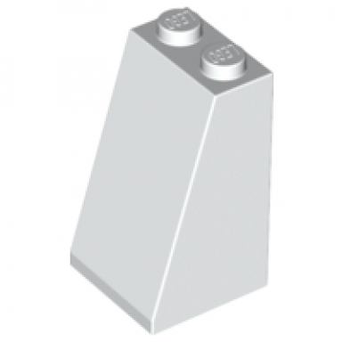 white slope 75 2 x 2 x 3 - solid studs