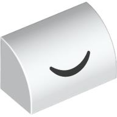 slope curved 1 x 2 with black closed eye curved line pattern