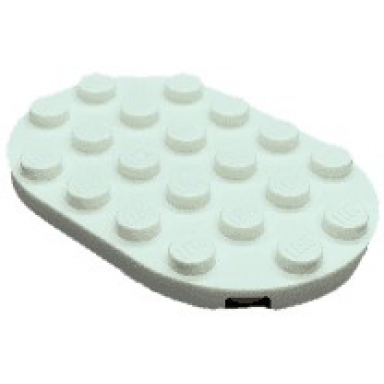 white plate round 4 x 6 oval