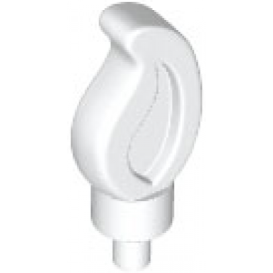 white wave rounded straight single with small pin end candle flame