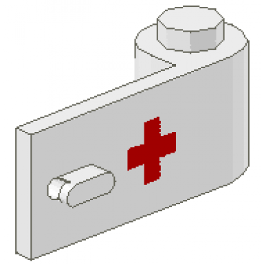 door 1 x 3 x 1 right with red cross pattern
