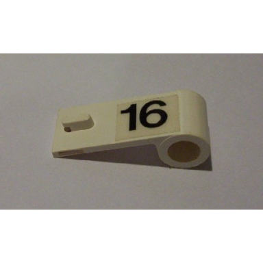 white door 1 x 3 x 1 right with number 16 pattern sticker - set 6634