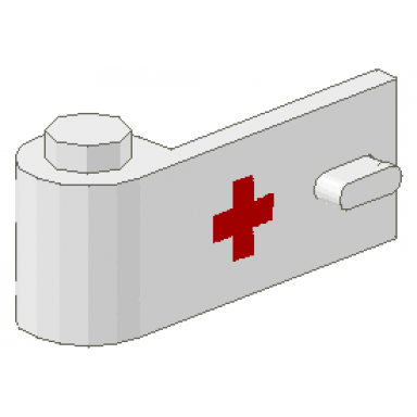 white door 1 x 3 x 1 left with red cross pattern