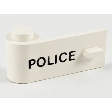 white door 1 x 3 x 1 left with police pattern