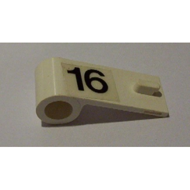 white door 1 x 3 x 1 left with number 16 pattern sticker - set 6634