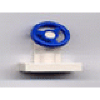 white vehicle steering stand 1 x 2 with blue steering wheel