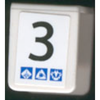 white minifigure vest with number 3 and gravity games pattern on both sides stickers - set 3536