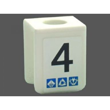 white minifigure vest with number 4 and gravity games pattern on both sides stickers - set 3585