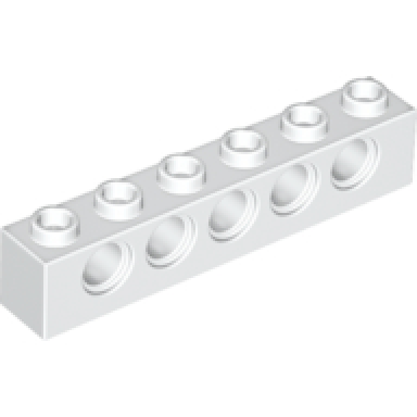 white technic brick 1 x 6 with holes