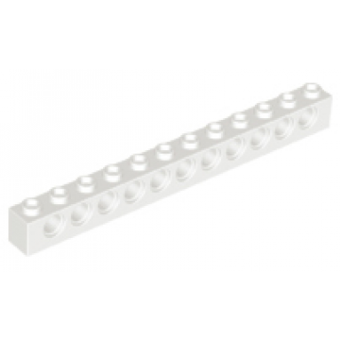 white technic brick 1 x 12 with holes
