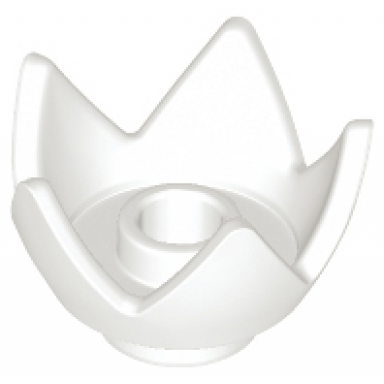 white minifigure headgear crown eggshell with 5 points and center stud