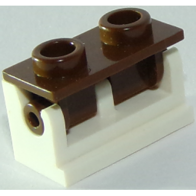 hinge brick 1 x 2 with reddish brown top plate 3937 3938