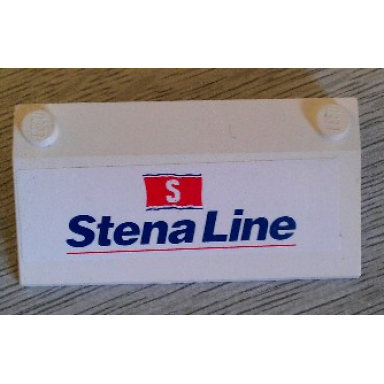 white slope 33 3 x 6 with inner walls with stena line ferry pattern sticker - set 2998