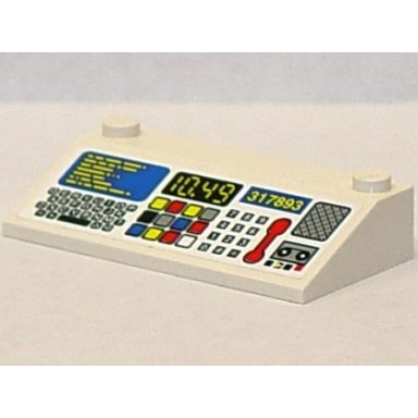 white slope 33 3 x 6 with inner walls with control panel keyboard keypad red phone 10.49 and 317893 pattern sticker - set 6479
