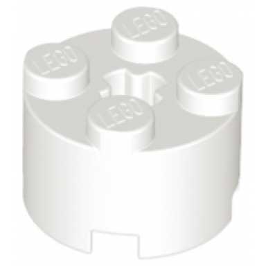 white brick round 2 x 2 with axle hole