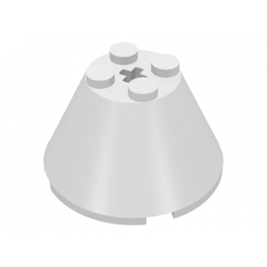 white cone 4 x 4 x 2 with axle hole