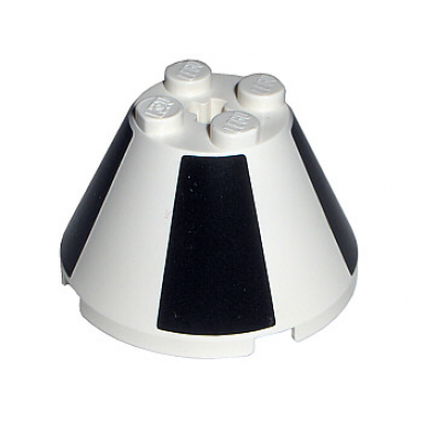 cone 4 x 4 x 2 with axle hole with black sections pattern stickers - set 7468