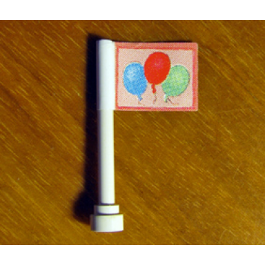 white antenna 4h with flag with blue red and green balloons pattern sticker - set 3108
