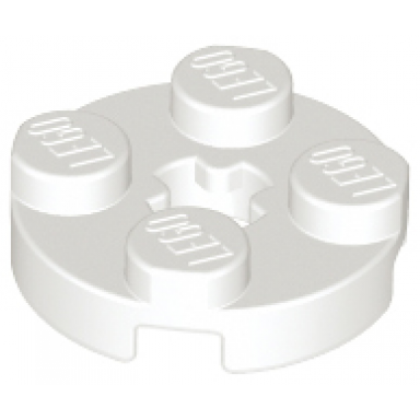 white plate round 2 x 2 with axle hole