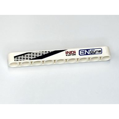 white technic liftarm thick 1 x 9 with dark blue and dark red engyne indikator and silver vent pattern model left side sticker - set 42109