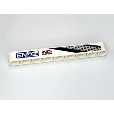 white technic liftarm thick 1 x 9 with dark blue and dark red engyne indikator and silver vent pattern model right side sticker - set 42109
