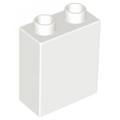white duplo brick 1 x 2 x 2