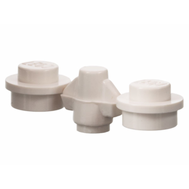 white plate round 1 x 1 2 on sprue