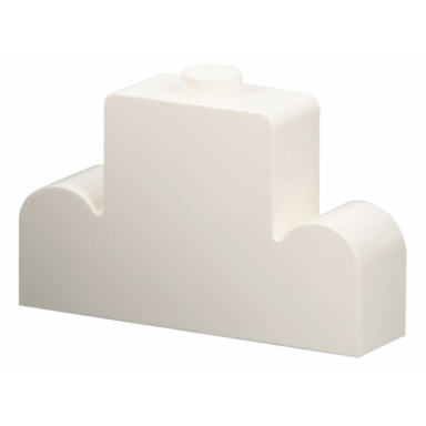 white brick modified 1 x 4 x 2 center stud top