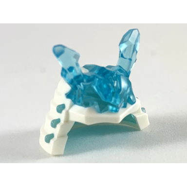 white minifigure headgear helmet ninja ninjago samurai with molded trans-light blue crystal horns pattern