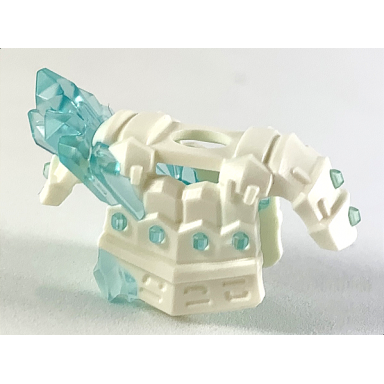 minifigure armor breastplate with shoulder pads with molded trans-light blue crystals pattern