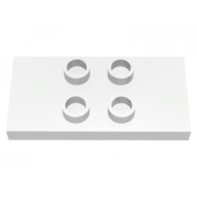 white duplo tile modified 2 x 4 x 1 3 thin with 4 center studs