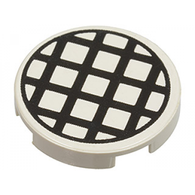 white tile round 2 x 2 with black grid large pattern