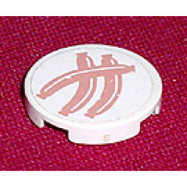 white tile round 2 x 2 with 3 hot dogs pattern sticker - set 5895