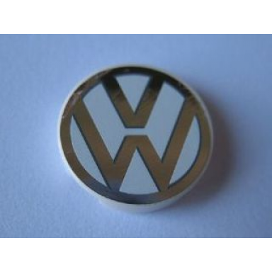 white tile round 2 x 2 with vw logo pattern sticker - set 10220
