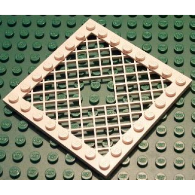 white plate modified 8 x 8 with grille with 2 x 2 diamond cutout center