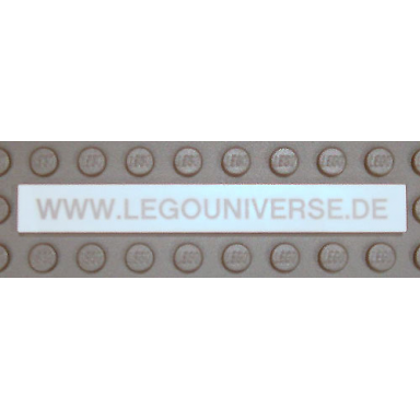 white tile 1 x 8 with www.legouniverse.de pattern