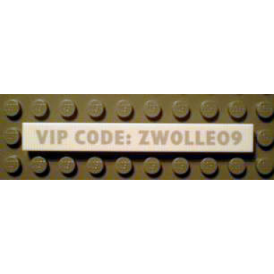 white tile 1 x 8 with vip code: zwolle09 pattern