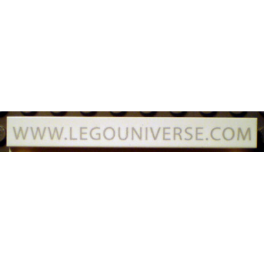 white tile 1 x 8 with www.legouniverse.com pattern thin font