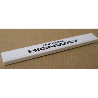 white tile 1 x 8 with northern highway pattern sticker - set 8147
