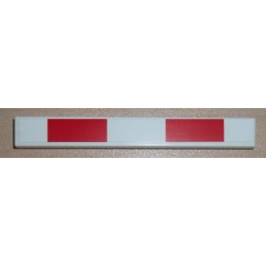 white tile 1 x 8 with crossbar with 2 red rectangles pattern sticker - set 7936
